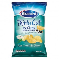 Bluebird Thin Cut Potato Chips Sour Cream & Chives 蓝鸟酸奶青葱味薄薯片 140g